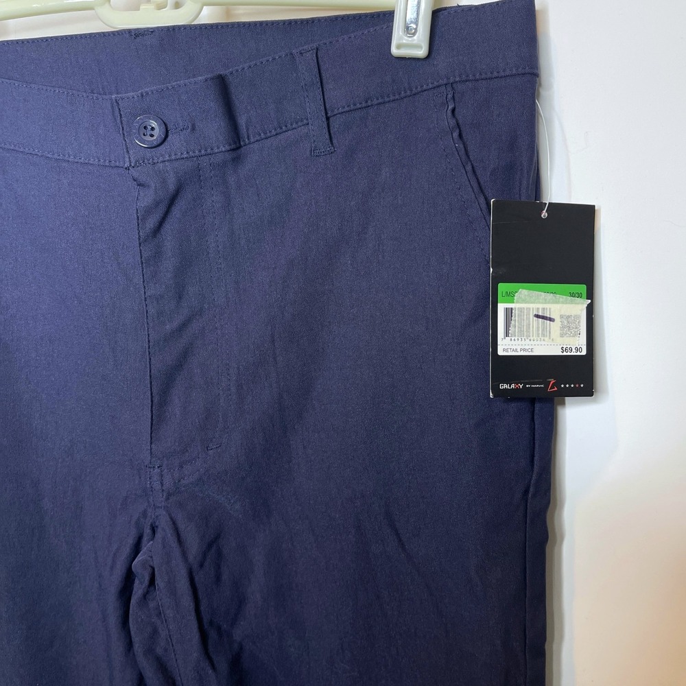 NWT GALAXY BY HARVIC‎ MEN'S CHINO SLIM FIT CASUAL STRETCH PANTS NAVY - Picture 7 of 9